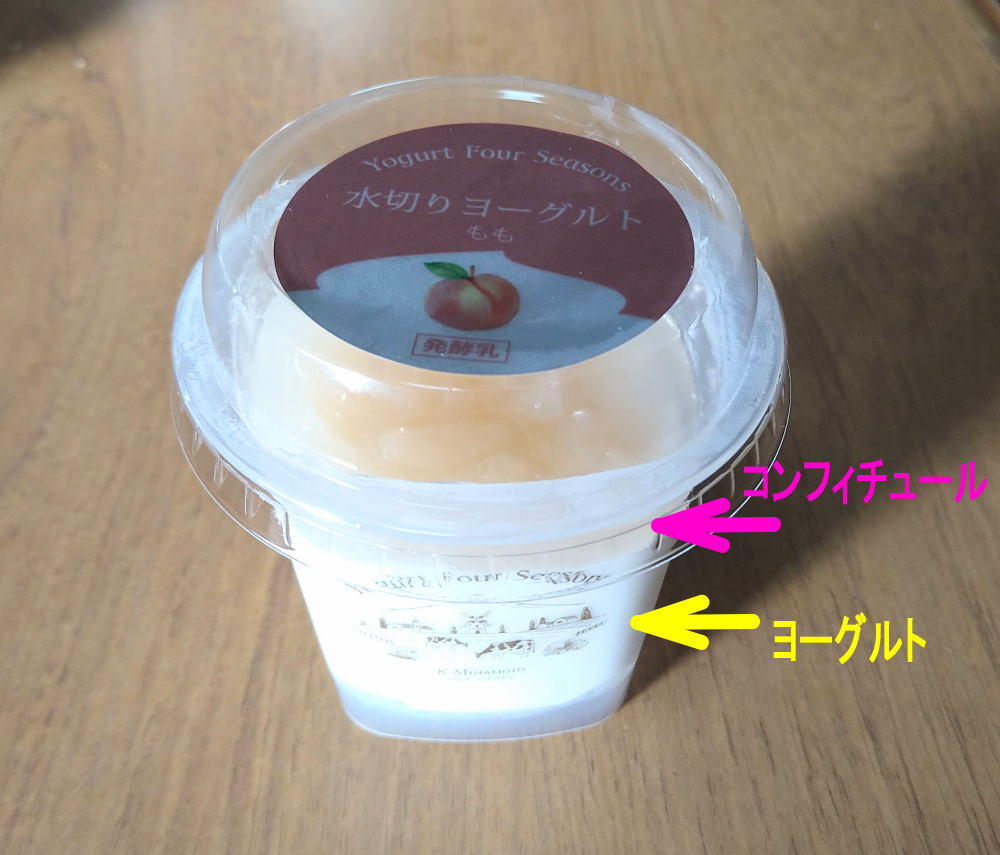 コンフィチュールとヨーグルトの2層構造